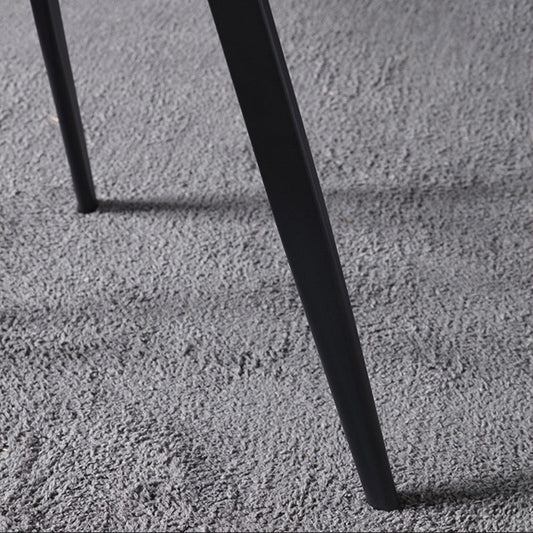 Nordic Metal Side Chair Wingback Armless Chair with Black Legs