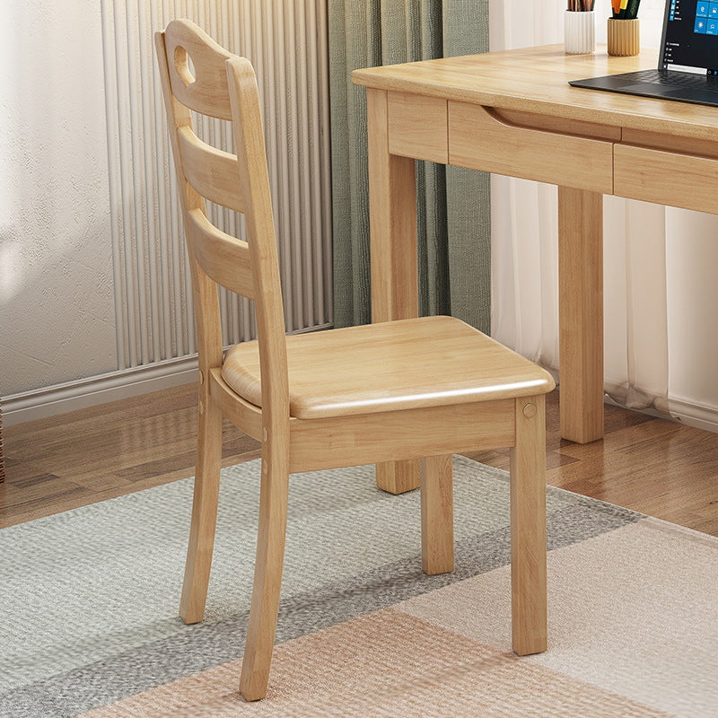 Solid Wood Dining Chair Industrial Style Ladder Back Armless Chair