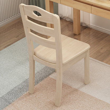 Solid Wood Dining Chair Industrial Style Ladder Back Armless Chair
