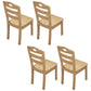 Solid Wood Dining Chair Industrial Style Ladder Back Armless Chair