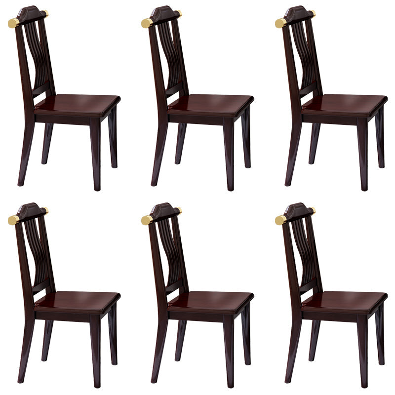 Solid Wood Dining Chair Industrial Style Ladder Back Armless Chair
