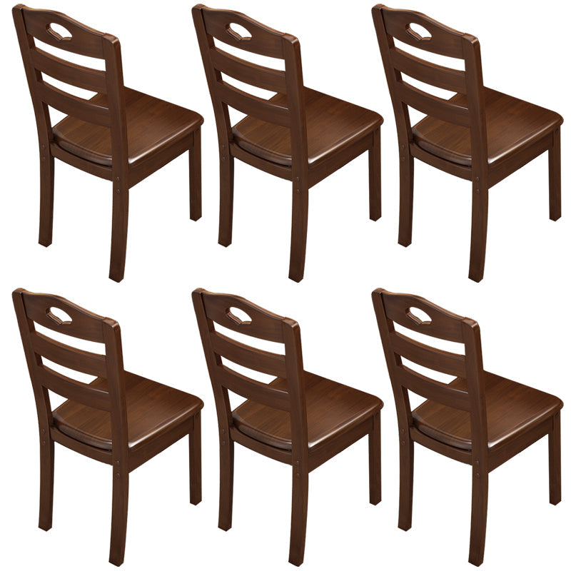 Solid Wood Dining Chair Industrial Style Ladder Back Armless Chair