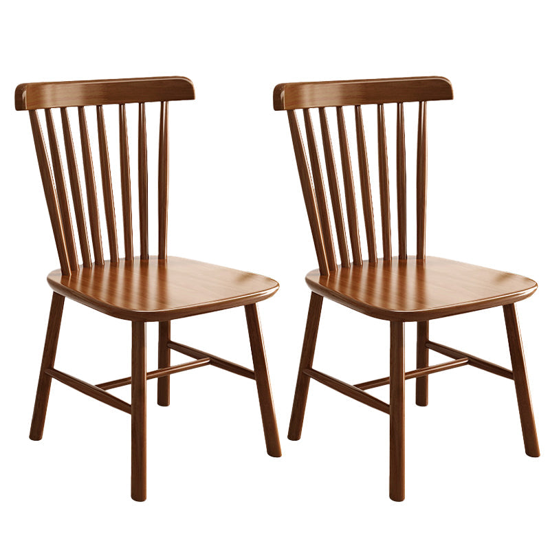 Solid Wood Dining Chair Industrial Style Windsor Back Side Chair Nut-Brown 2 Piece Set Clearhalo 'Dining Chairs' 'Dining Tables & Seating' 'dining_chair' 'furn' 'furn_dining_chair' 'Furniture' 'Kitchen & Dining Furniture' 6911339