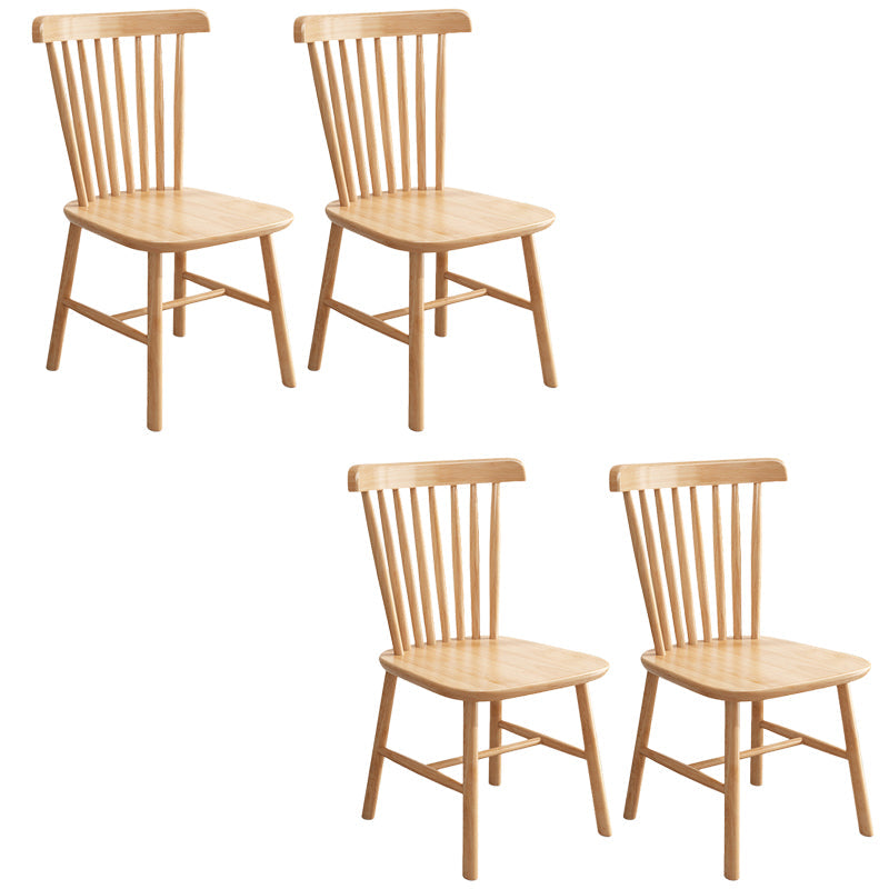 Solid Wood Dining Chair Industrial Style Windsor Back Side Chair Natural 4 Piece Set Clearhalo 'Dining Chairs' 'Dining Tables & Seating' 'dining_chair' 'furn' 'furn_dining_chair' 'Furniture' 'Kitchen & Dining Furniture' 6911341