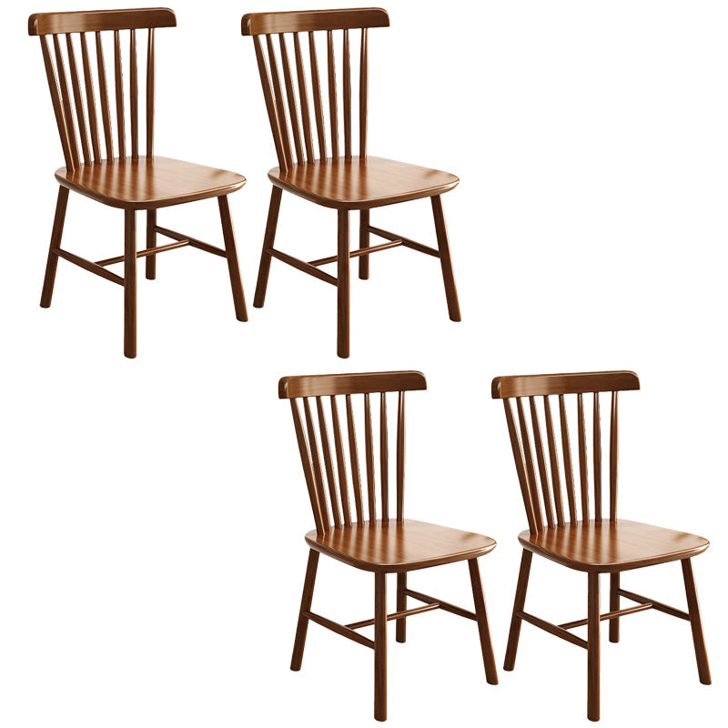 Solid Wood Dining Chair Industrial Style Windsor Back Side Chair Nut-Brown 4 Piece Set Clearhalo 'Dining Chairs' 'Dining Tables & Seating' 'dining_chair' 'furn' 'furn_dining_chair' 'Furniture' 'Kitchen & Dining Furniture' 6911343