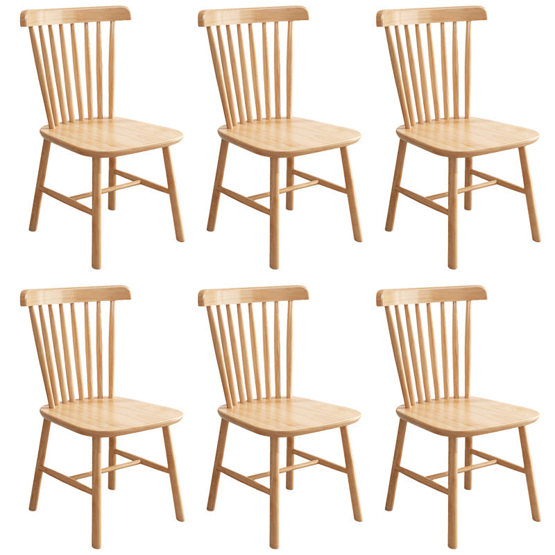 Solid Wood Dining Chair Industrial Style Windsor Back Side Chair Natural 6 Piece Set Clearhalo 'Dining Chairs' 'Dining Tables & Seating' 'dining_chair' 'furn' 'furn_dining_chair' 'Furniture' 'Kitchen & Dining Furniture' 6911346
