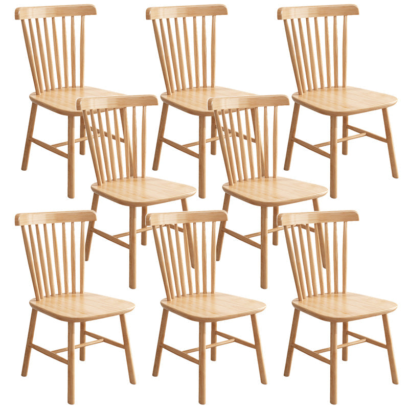 Solid Wood Dining Chair Industrial Style Windsor Back Side Chair Natural 8 Piece Set Clearhalo 'Dining Chairs' 'Dining Tables & Seating' 'dining_chair' 'furn' 'furn_dining_chair' 'Furniture' 'Kitchen & Dining Furniture' 6911349