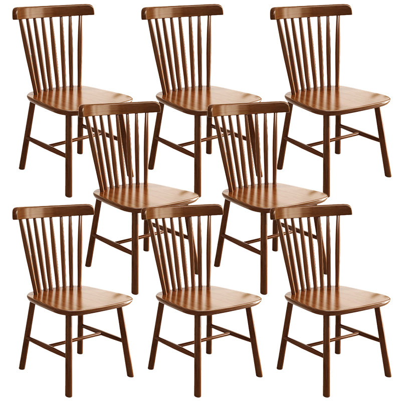 Solid Wood Dining Chair Industrial Style Windsor Back Side Chair Nut-Brown 8 Piece Set Clearhalo 'Dining Chairs' 'Dining Tables & Seating' 'dining_chair' 'furn' 'furn_dining_chair' 'Furniture' 'Kitchen & Dining Furniture' 6911351