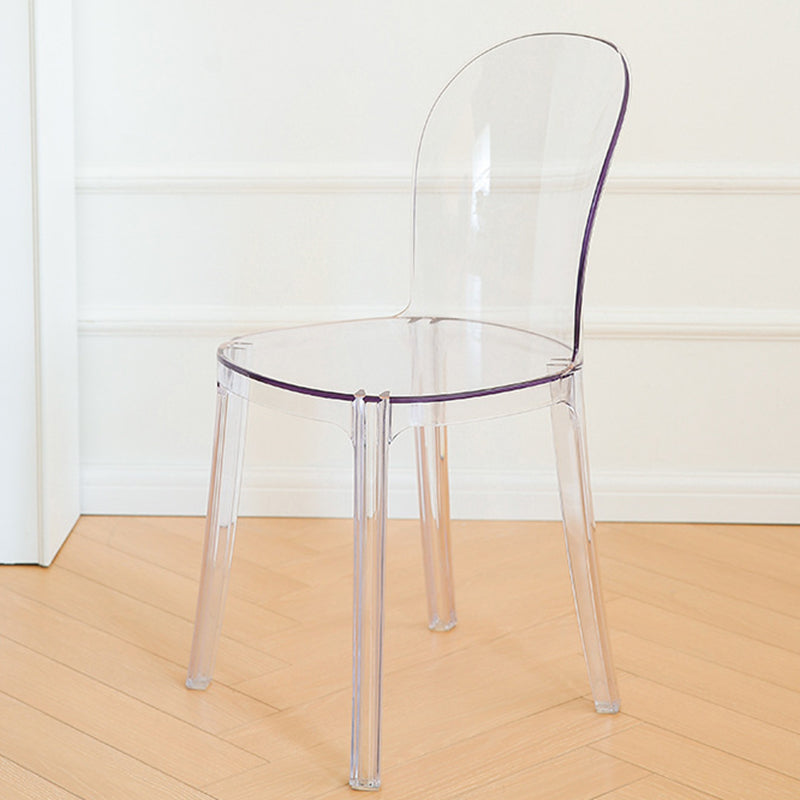 Modern Plastic Side Chair Modern Low Back Armless Chair for Dining Room Clear Non-Upholstered Chair(s) 1 Piece Clearhalo 'Dining Chairs' 'Dining Tables & Seating' 'dining_chair' 'furn' 'furn_dining_chair' 'Furniture' 'Kitchen & Dining Furniture' 6911354