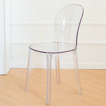 Modern Plastic Side Chair Modern Low Back Armless Chair for Dining Room Clear Non-Upholstered Chair(s) 1 Piece Clearhalo 'Dining Chairs' 'Dining Tables & Seating' 'dining_chair' 'furn' 'furn_dining_chair' 'Furniture' 'Kitchen & Dining Furniture' 6911354