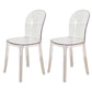Modern Plastic Side Chair Modern Low Back Armless Chair for Dining Room Clear Non-Upholstered Chair(s) 2 Piece Set Clearhalo 'Dining Chairs' 'Dining Tables & Seating' 'dining_chair' 'furn' 'furn_dining_chair' 'Furniture' 'Kitchen & Dining Furniture' 6911369