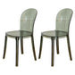 Modern Plastic Side Chair Modern Low Back Armless Chair for Dining Room Smoke Gray Non-Upholstered Chair(s) 2 Piece Set Clearhalo 'Dining Chairs' 'Dining Tables & Seating' 'dining_chair' 'furn' 'furn_dining_chair' 'Furniture' 'Kitchen & Dining Furniture' 6911372