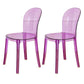 Modern Plastic Side Chair Modern Low Back Armless Chair for Dining Room Purple Non-Upholstered Chair(s) 2 Piece Set Clearhalo 'Dining Chairs' 'Dining Tables & Seating' 'dining_chair' 'furn' 'furn_dining_chair' 'Furniture' 'Kitchen & Dining Furniture' 6911374