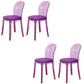 Modern Plastic Side Chair Modern Low Back Armless Chair for Dining Room Purple Upholstered Chair(s) 4 Piece Set Clearhalo 'Dining Chairs' 'Dining Tables & Seating' 'dining_chair' 'furn' 'furn_dining_chair' 'Furniture' 'Kitchen & Dining Furniture' 6911383