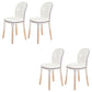 Modern Plastic Side Chair Modern Low Back Armless Chair for Dining Room Clear Upholstered Chair(s) 4 Piece Set Clearhalo 'Dining Chairs' 'Dining Tables & Seating' 'dining_chair' 'furn' 'furn_dining_chair' 'Furniture' 'Kitchen & Dining Furniture' 6911384