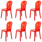 Modern Plastic Side Chair Modern Low Back Armless Chair for Dining Room Red Non-Upholstered Chair(s) 6 Piece Set Clearhalo 'Dining Chairs' 'Dining Tables & Seating' 'dining_chair' 'furn' 'furn_dining_chair' 'Furniture' 'Kitchen & Dining Furniture' 6911389