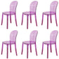 Modern Plastic Side Chair Modern Low Back Armless Chair for Dining Room Purple Non-Upholstered Chair(s) 6 Piece Set Clearhalo 'Dining Chairs' 'Dining Tables & Seating' 'dining_chair' 'furn' 'furn_dining_chair' 'Furniture' 'Kitchen & Dining Furniture' 6911390