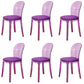 Modern Plastic Side Chair Modern Low Back Armless Chair for Dining Room Purple Upholstered Chair(s) 6 Piece Set Clearhalo 'Dining Chairs' 'Dining Tables & Seating' 'dining_chair' 'furn' 'furn_dining_chair' 'Furniture' 'Kitchen & Dining Furniture' 6911391