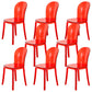 Modern Plastic Side Chair Modern Low Back Armless Chair for Dining Room Red Non-Upholstered Chair(s) 8 Piece Set Clearhalo 'Dining Chairs' 'Dining Tables & Seating' 'dining_chair' 'furn' 'furn_dining_chair' 'Furniture' 'Kitchen & Dining Furniture' 6911397