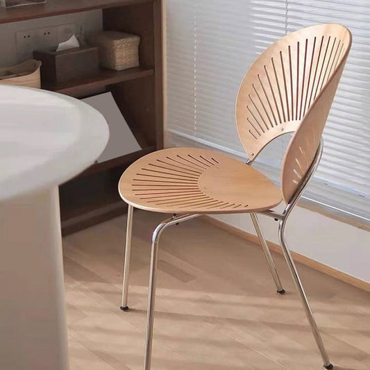 Sedie da pranzo a base di metallo sedia a bracciole aperto in stile industriale