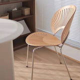 Metal Base Dining Chairs Industrial Style Open Back Armless Chair