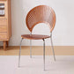 Metal Base Dining Chairs Industrial Style Open Back Armless Chair