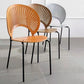 Metal Base Dining Chairs Industrial Style Open Back Armless Chair