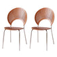 Metal Base Dining Chairs Industrial Style Open Back Armless Chair
