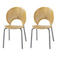 Metal Base Dining Chairs Industrial Style Open Back Armless Chair