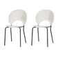 Metal Base Dining Chairs Industrial Style Open Back Armless Chair