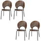 Metal Base Dining Chairs Industrial Style Open Back Armless Chair