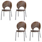 Metal Base Dining Chairs Industrial Style Open Back Armless Chair