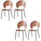 Metal Base Dining Chairs Industrial Style Open Back Armless Chair