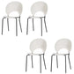 Metal Base Dining Chairs Industrial Style Open Back Armless Chair