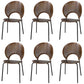 Metal Base Dining Chairs Industrial Style Open Back Armless Chair