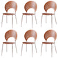Metal Base Dining Chairs Industrial Style Open Back Armless Chair