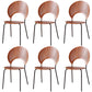 Metal Base Dining Chairs Industrial Style Open Back Armless Chair