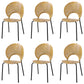 Metal Base Dining Chairs Industrial Style Open Back Armless Chair