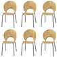 Metal Base Dining Chairs Industrial Style Open Back Armless Chair