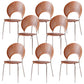 Metal Base Dining Chairs Industrial Style Open Back Armless Chair