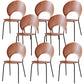 Metal Base Dining Chairs Industrial Style Open Back Armless Chair