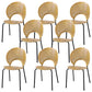 Metal Base Dining Chairs Industrial Style Open Back Armless Chair