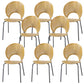 Metal Base Dining Chairs Industrial Style Open Back Armless Chair