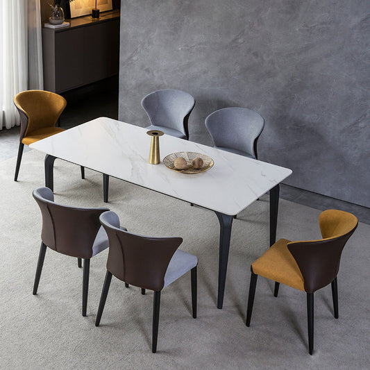 Upholstered Dining Chairs Wingback Chairs with Solid Wood Base