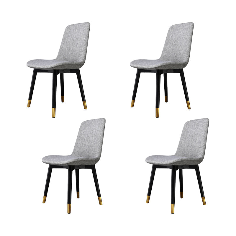 Solid Wood Kitchen Dining Side Chairs Parsons Dining Side Chairs Faux Leather 4 Piece Set Clearhalo 'Dining Chairs' 'Dining Tables & Seating' 'dining_chair' 'furn' 'furn_dining_chair' 'Furniture' 'Kitchen & Dining Furniture' 6911479