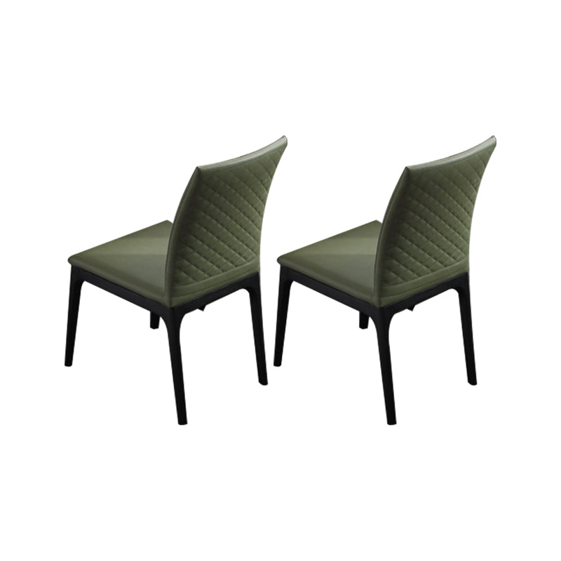 Contemporary Dining Chairs Upholstered Chairs with Wood Base Green 2 Piece Set Clearhalo 'Dining Chairs' 'Dining Tables & Seating' 'dining_chair' 'furn' 'furn_dining_chair' 'Furniture' 'Kitchen & Dining Furniture' 6911496