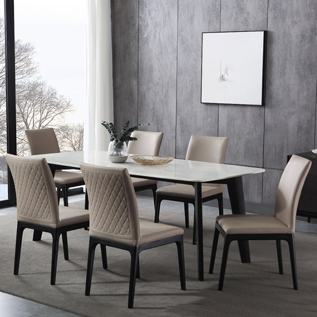 Contemporary Dining Chairs Upholstered Chairs with Wood Base Clearhalo 'Dining Chairs' 'Dining Tables & Seating' 'dining_chair' 'furn' 'furn_dining_chair' 'Furniture' 'Kitchen & Dining Furniture' 6911501