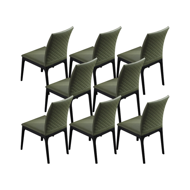 Contemporary Dining Chairs Upholstered Chairs with Wood Base Green 8 Piece Set Clearhalo 'Dining Chairs' 'Dining Tables & Seating' 'dining_chair' 'furn' 'furn_dining_chair' 'Furniture' 'Kitchen & Dining Furniture' 6911502