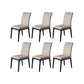 Contemporary Dining Chairs Upholstered Chairs with Wood Base Beige 6 Piece Set Clearhalo 'Dining Chairs' 'Dining Tables & Seating' 'dining_chair' 'furn' 'furn_dining_chair' 'Furniture' 'Kitchen & Dining Furniture' 6911509