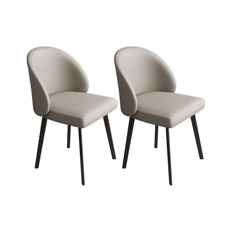 Chaises de salle à manger de cuisine en simili cuir, chaises contemporaines avec pieds en métal noir